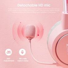 Onikuma X15 PRO RGB Gaming Headphones - Pink - View 3