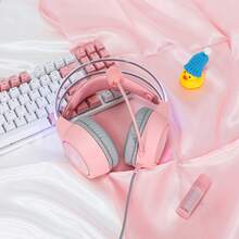 Onikuma X15 PRO RGB Gaming Headphones - Pink - View 6