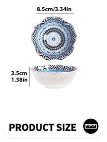 4/1 chiếc, Đĩa gốm Bohemian, Bát đựng món khai vị salad nhiều màu sắc, Bộ đồ ăn nhà bếp đa năng, Có thể dùng trong máy rửa chén, lò vi sóng, Lý tưởng cho lẩu, dã ngoại, cắm trại, đựng trái cây, rau củ, salad - Nhiều màu - Xem 17