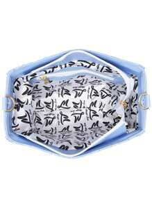 ML Media Women's Crossbody Bag With Embroidery New Arrivals Luxury Letters - 藍色 - 查看 3