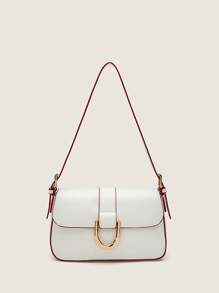 Fashion PU Leather Shoulder Bag, Underarm Bag, Women's Elegant Handbag & Purse