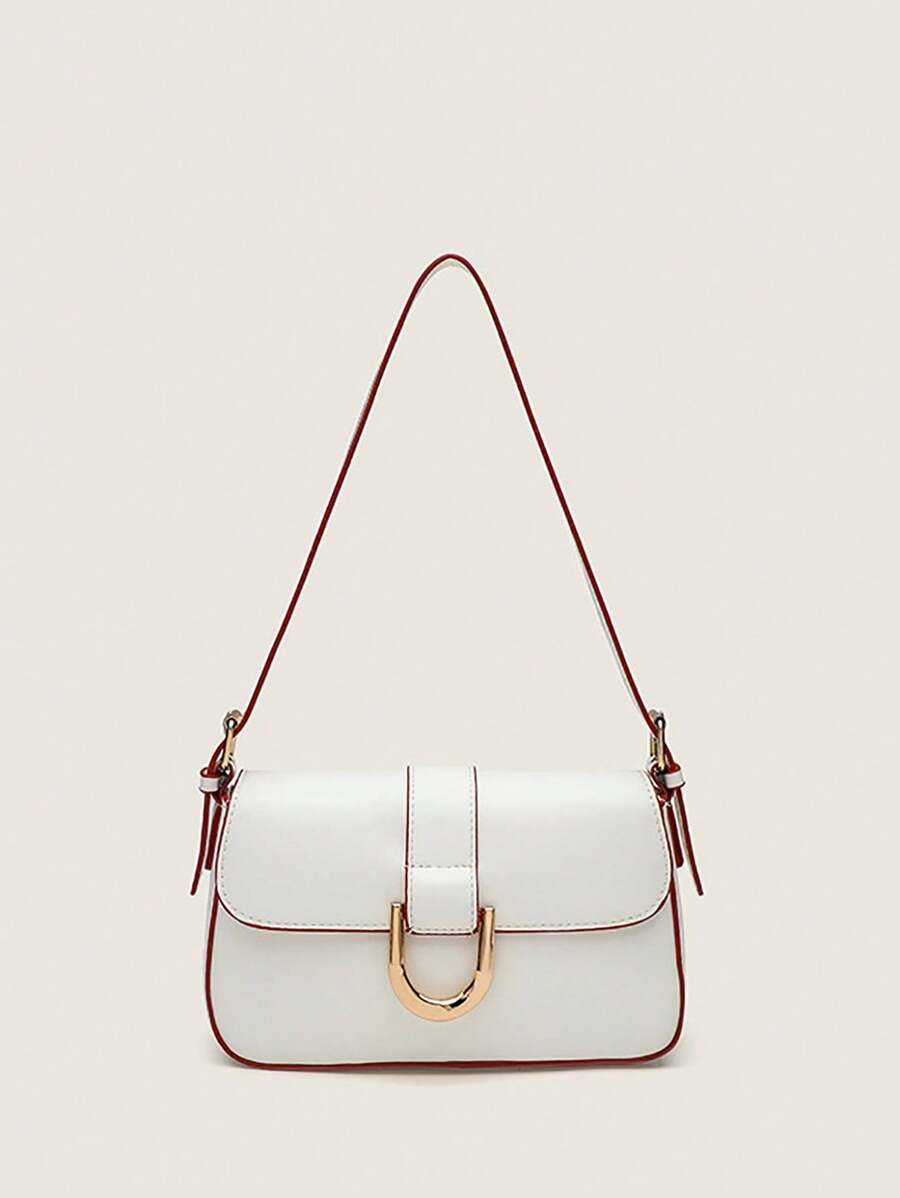 Fashion PU Leather Shoulder Bag, Underarm Bag, Women's Elegant Handbag & Purse