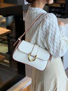 Fashion PU Leather Shoulder Bag, Underarm Bag, Women's Elegant Handbag & Purse
