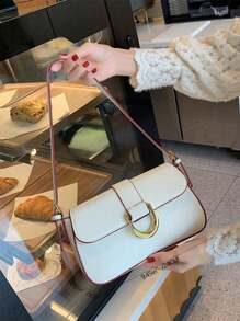 Fashion PU Leather Shoulder Bag, Underarm Bag, Women's Elegant Handbag & Purse