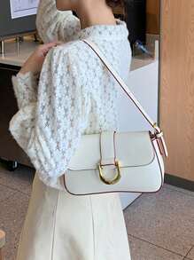 Fashion PU Leather Shoulder Bag, Underarm Bag, Women's Elegant Handbag & Purse