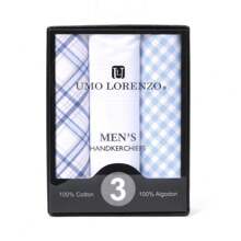 3 Piece Set Men's Boxed Fancy Cotton Handkerchiefs