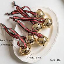 6PCS圣诞铃铛吊坠，圣诞装饰挂件，圣诞树装饰挂件苏格兰圣诞装饰铃铛吊坠圣诞树装饰小挂件 - 彩色 - 查看 12