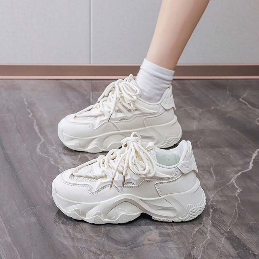 High Quality Casual Sports Shoes, Fashionable & Versatile Women Outdoor Sneakers - Beige - View 1