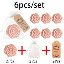 18 件/套，新娘送礼佳品玫瑰图案镜子塑料化妆镜新娘感谢卡配欧根纱袋婚礼派对礼物伴娘礼物宾客新娘派对用品返校情人节 - 粉色 - 查看 8