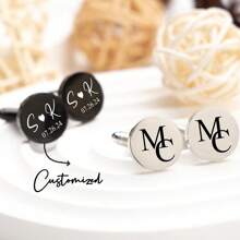 Personalisierte Hochzeits-Manschettenknöpfe mit Initiale, Bräutigam Hochzeits-Manschettenknöpfe, Namens-Manschettenknöpfe, Geschenke für Trauzeugen, elegante Monogramm-Manschettenknöpfe, Geschenk für Ihn