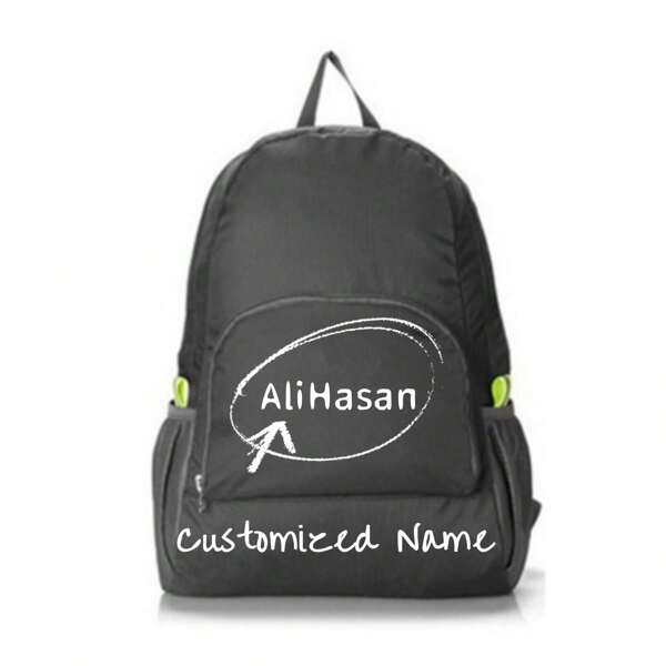 1pc Customized Name Outdoor Sports Foldable Hiking Backpack Skin Bag Men'S And Women'S Backpack Waterproof Ultra Lightweight Thin Summer Travel Bag
