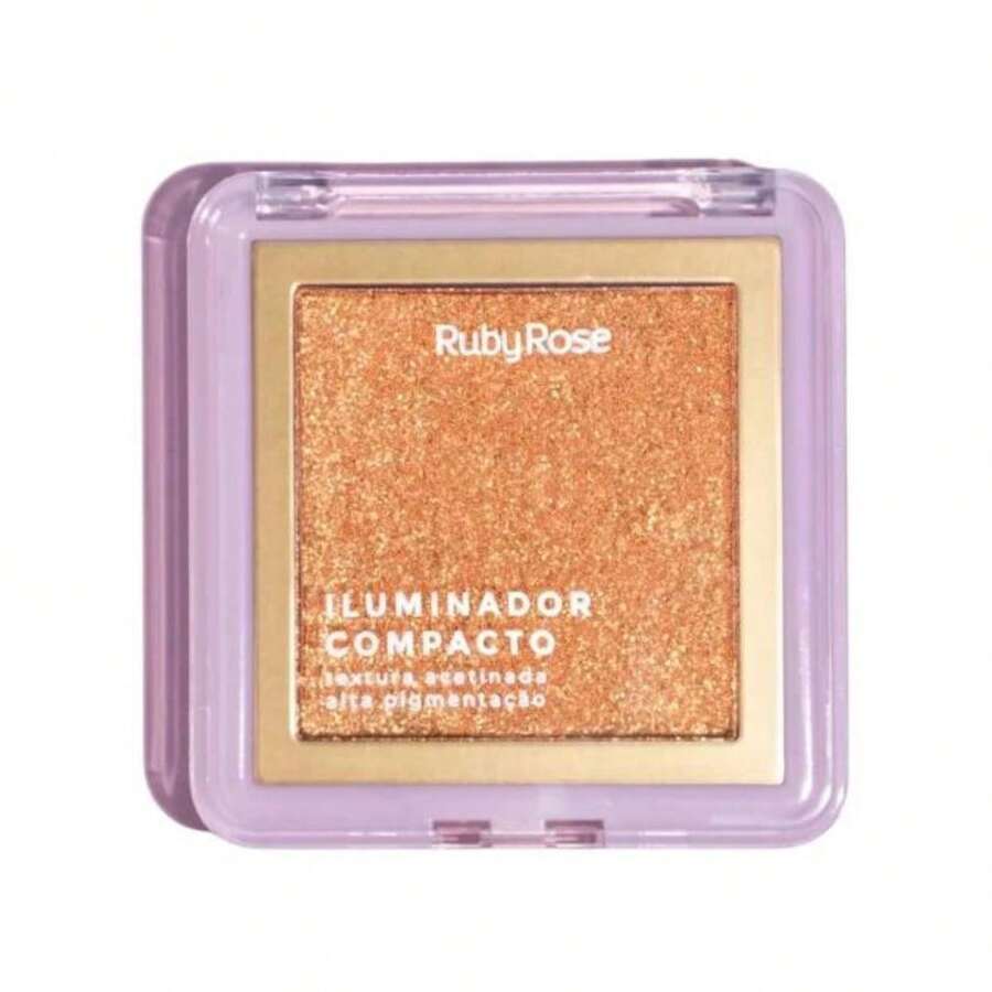 Ruby Rose Rose Gold Creamy Compact Highlighter For Face And Body With Intense Shine Particles. - Golden HL50 - View 1