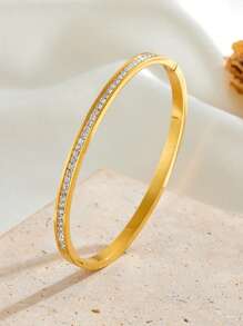 1pc/2pcs/3pcs Stainless Steel Bracelet Men And Women's Four Seasons Personalized Design Heart Zirconia Bracelet Jewelry Accessories Gifts, Jewelry Gold Jewelry Jewelry Women Bracelets Accessories Women Stainless Steel Jewelry Bracelets For Women Western Jewelry