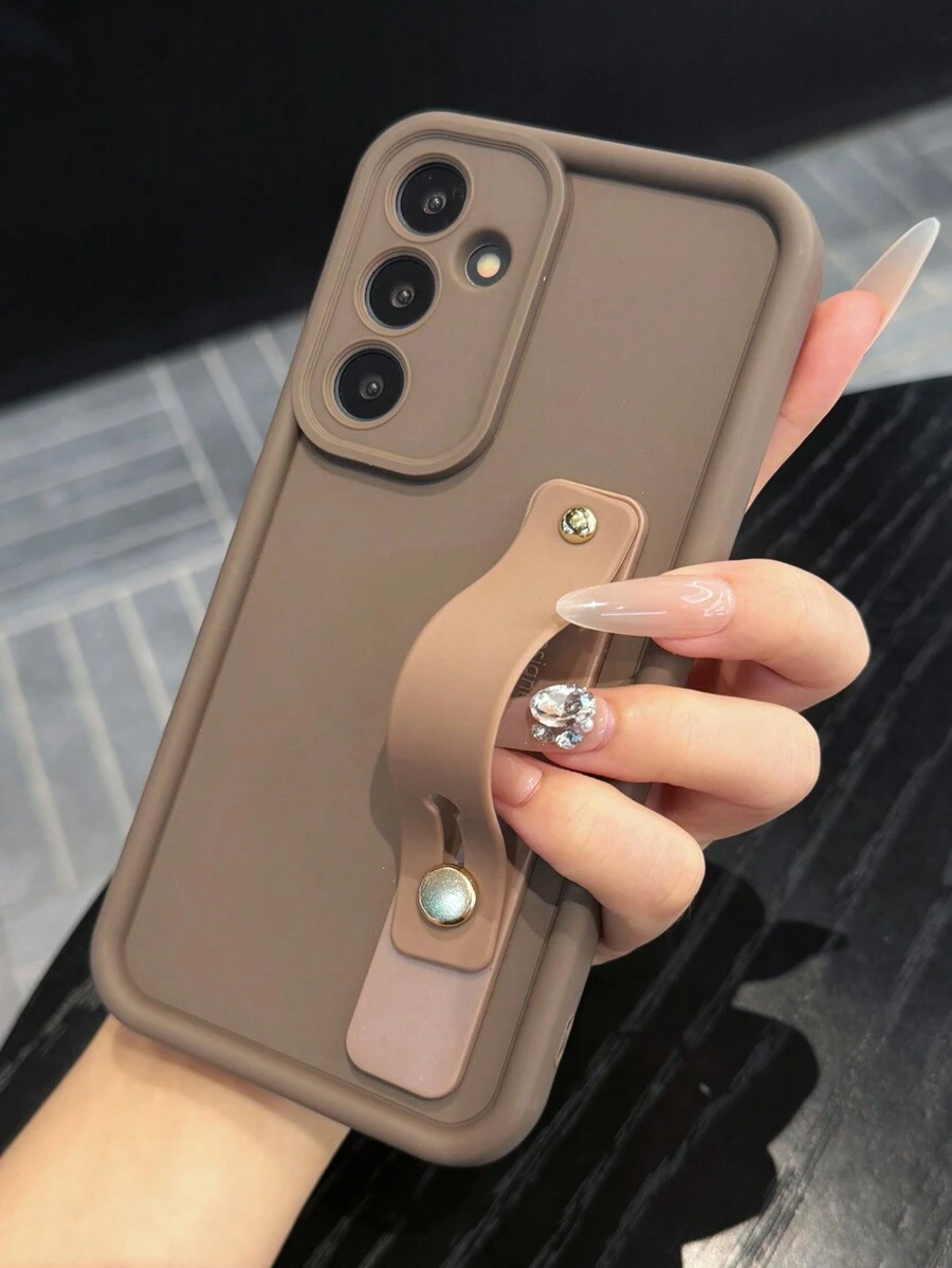 1 ốp lưng điện thoại tối giản màu trơn tương thích với Galaxy A12 A13 A14 A15 A04 A04E A22 A32 A52 A72 A21S A51 A71 A23 A33 A53 A73 A24 A34 A54 A35 A55 A05 A05S A20S S20 FE S21 S22 S23 Plus S24 S25 Ultra, tương thích với iPhone 7 8 Plus X Xs Max XR 11 12 13 14 15 16 Pro Max, ốp bảo vệ chống rơi với chân đế sáng tạo, chống nước, chống sốc và chống trầy xước, phiên bản quốc tế, không phải phiên bản nội địa. - màu nâu - Xem 1