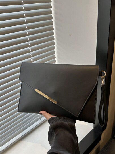 Fashionable Solid Color Crocodile Pattern Clutch Envelope Bag, Perfect For Party Wedding Prom Dinner/Banquet, Matching With Holiday Party Dress Evening Dress & Sequin Dress, Perfectly Matching With Prom Accessories