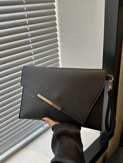 时尚潮流纯色鳄鱼纹手拿包信封包，非常适合派对婚礼舞会晚宴/宴会，搭配节日派对礼服晚礼服和亮片礼服