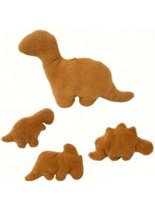 Molutian 4 件装恐龙和鸡块毛绒玩具套装 45 厘米/17.72 英寸剑龙毛绒鸡妈妈填充动物玩具带 3 个小超柔软卡通拥抱玩具礼物可作为床上用品卡哇伊生日复活节礼物，鸡块，恐龙，鸡，棕色，鸡块毛绒，鸡毛绒玩具 - 棕色 - 查看 8