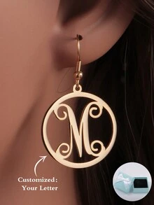 1pc Customized Minimalist Single English Letter Earring, Unique Styling Accessory For Mother's Day, Valentine's Day, Birthday, Anniversary, Friend, Graduate, Christmas Gift