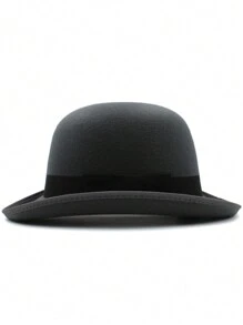 1 件秋冬男女通用宽边羊毛毡帽，英式爵士帽，纯色软呢帽，适合日常穿着和派对 - 彩色 - 查看 11