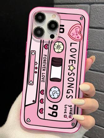 1 pieza Funda de teléfono de gelatina compatible con iPhone 11 12 13 14 Pro Max, rosa - Sweet Nothings