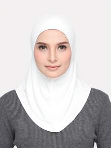 1 pieza Hijab de unicolor de moda para mujer, elegante y cómoda envoltura de cabeza de lino con cristales para protección solar diaria al aire libre
