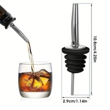 2pcs Automatic Flip Cap Oil Bottle Pourer, Gold Coated Gravity Controlled Spout For Kitchen, Party And Events - For Olive Oil, Vinegar Dispensing