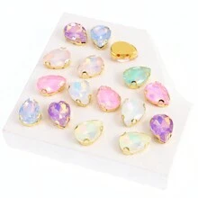 130pcs/50pcs/30pcs/20pcs Mixed Shape Crystal Rhinestones With Claw For DIY Clothing, Shoes, Jewelry Making - Multicolor - View 25