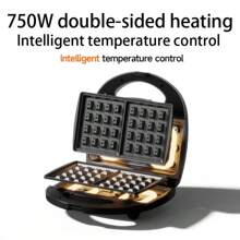 HONGMEI 3-In-1 Sandwich Maker, Panini Press & Waffle Iron Set With 3 Removable Non-Stick Plates, 750W Toaster Perfect For Sandwiches, Grilled Cheese, Steak, Black