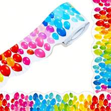 1 件 59 英尺公告板边框贴纸，彩色蜡笔模切卷边贴纸装饰边框，适用于返校、教室和办公室派对装饰 - 彩色 - 查看 8