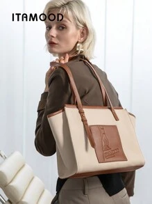 ITAMOOD Luxury Designer Lightweight Business Casual Large Capacity Tote Bag & Handbag Beach Essentials, Elegant Genuine Leather White Purse & Expandable Bag, Minimalist Vintage Patchwork Textured Pattern Shoulder Bag & Underarm Purse, Portable Foldable Adjustable Crossbody Bag & Satchel Bag & Shopping Bag For Teen Girls,Women,College Students,Rookies & White-Collar Workers Perfect For Office,College,Work,Business,Commute,Outdoors,Travel,Outings,Vacations,Parties And As Gifts For Festivals And Birthdays For Best Friends, Girlfriends,Lovers,Fashionable Party-Goer, Gift Decor, Gift Accessories Present, Teacher Gifts,Best Valentine's Day Gifts - trắng - Xem 8