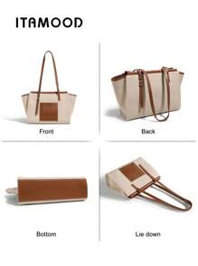 ITAMOOD Luxury Designer Lightweight Business Casual Large Capacity Tote Bag & Handbag Beach Essentials, Elegant Genuine Leather White Purse & Expandable Bag, Minimalist Vintage Patchwork Textured Pattern Shoulder Bag & Underarm Purse, Portable Foldable Adjustable Crossbody Bag & Satchel Bag & Shopping Bag For Teen Girls,Women,College Students,Rookies & White-Collar Workers Perfect For Office,College,Work,Business,Commute,Outdoors,Travel,Outings,Vacations,Parties And As Gifts For Festivals And Birthdays For Best Friends, Girlfriends,Lovers,Fashionable Party-Goer, Gift Decor, Gift Accessories Present, Teacher Gifts,Best Valentine's Day Gifts - trắng - Xem 10