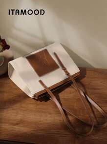 ITAMOOD Luxury Designer Lightweight Business Casual Large Capacity Tote Bag & Handbag Beach Essentials, Elegant Genuine Leather White Purse & Expandable Bag, Minimalist Vintage Patchwork Textured Pattern Shoulder Bag & Underarm Purse, Portable Foldable Adjustable Crossbody Bag & Satchel Bag & Shopping Bag For Teen Girls,Women,College Students,Rookies & White-Collar Workers Perfect For Office,College,Work,Business,Commute,Outdoors,Travel,Outings,Vacations,Parties And As Gifts For Festivals And Birthdays For Best Friends, Girlfriends,Lovers,Fashionable Party-Goer, Gift Decor, Gift Accessories Present, Teacher Gifts,Best Valentine's Day Gifts - trắng - Xem 6