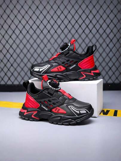 儿童/青少年皮带旋转扣运动鞋，男孩和女孩跑步运动鞋