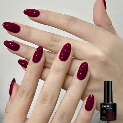 TARTU 1 件装 8ml 凝胶指甲油 6 色秋季亮片半永久性亮片指甲油可浸掉 UV 清漆美甲用于修指甲设计 Vernis 半永久性 Esmalte 酒红色勃艮第