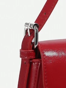 1pc Fashionable Retro Angola Red Polka Dot Faux Oil Wax Leather Leopard/Snake Print Suede Flap Adjustable Shoulder Strap Crossbody Bag, Suitable For Date, Outing, Party