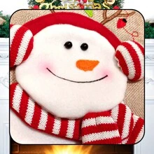 Tất Giáng sinh - Thân bằng vải lanh họa tiết kẻ caro đen và đỏ, có thiết kế 3D hình ông già Noel/người tuyết/tuần lộc/gấu bắc cực, trang trí tường nhà ngày lễ Giáng sinh, đồ trang trí treo cây thông Noel, tất quà tặng, Giáng sinh - Vải lanh giả màu vàng - Xem 5