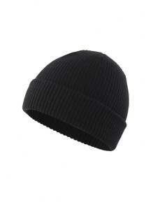 1pc Unisex Knitted Beanie Hat Short No Brim Reversible Warm Cap - Multicolor - View 2
