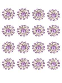 50 piezas de broches de cristal decorativo de rhinestone, decoración de cristal para manualidades con parte posterior plana, para accesorios de vestidos, diademas con flores, 14 mm - Multicolor - Ver 27