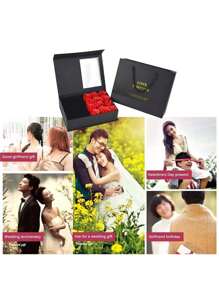 1 件康乃馨花饰品盒，包含 12 朵花，适合母亲节和情人节，带窗口的礼品盒，用于肥皂花和项链（不含珠宝），情人节，礼物 - 藍色 - 查看 6