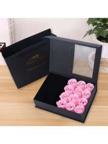 1 件康乃馨花饰品盒，包含 12 朵花，适合母亲节和情人节，带窗口的礼品盒，用于肥皂花和项链（不含珠宝），情人节，礼物 - 藍色 - 查看 5