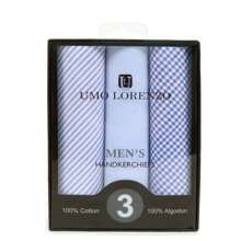 3 Piece Set Men's Boxed Fancy Cotton Handkerchiefs