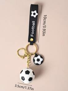 1 pieza Llavero con forma de balón de fútbol de PVC para decoración de llaves de coche/bolsa - Multicolor - Ver 3
