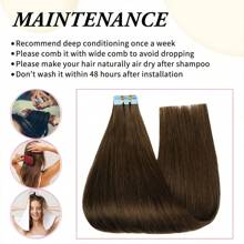 20pcs Straight Thick Tape In  Remy Human Hair Extension For Salon  Dark Brown Color 2# 16-26 Inches Silk Straight Double Side Seamless Skin Weft Hair Extension ,Feel - Easy To Apply And Reuse, High Quality Natural Style Tape In Hair  Extentions - S2 - 查看 9