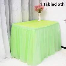 1 件 420 * 70cm 桌裙 137 * 274cm 桌布一次性桌罩适用于生日派对圣诞节婚礼节日装饰家用厨房桌布桌裙 - 彩色 - 查看 19