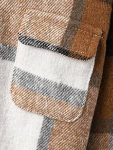 2 peças/conjunto de jaqueta xadrez casual com capuz para meninos + calças, outono (camiseta não incluída) - Multicolorido - Ver 4