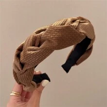 1件装高冠编织发带加厚海绵头箍发夹，女士发带，发箍，发饰，头带，头饰 - 彩色 - 查看 10