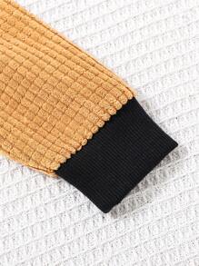 2 Stück Baby Jungen Set mit besticktem Bären, Rundhals Langarm Sweatshirt und Hose, Herbst/Winter