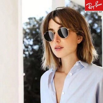 Ray-Ban 经典复古圆形金属框架眼镜，玻璃镜片可遮挡光线并保护眼睛，时尚眼镜适合所有脸型，瘦身效果，男女通用，中性，送给配偶/伴侣的礼物，适合驾驶、运动、旅行、聚会和日常佩戴