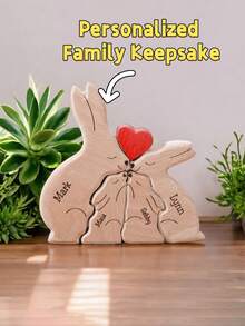 Quà tặng ghép hình thỏ gia đình cá nhân Quà tặng lưu niệm gia đình cho mẹ, Ngày lễ tình nhân, Trang trí ngày lễ tình nhân - Nhiều màu - Xem 2