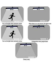 1 件装太阳能景观灯，户外防水太阳能夹超亮运动传感器灯，适用于庭院、花坛、栅栏、露营、装饰楼梯灯（默认白光）万圣节圣诞节感恩节礼物 - 黑色 - 查看 9